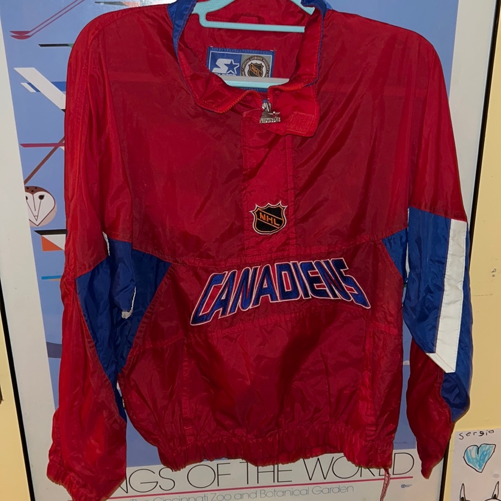 Vintage starter youth large Canadians windbreaker